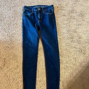 American Eagle Outfitters Women's Dark Blue Skinny Jeans